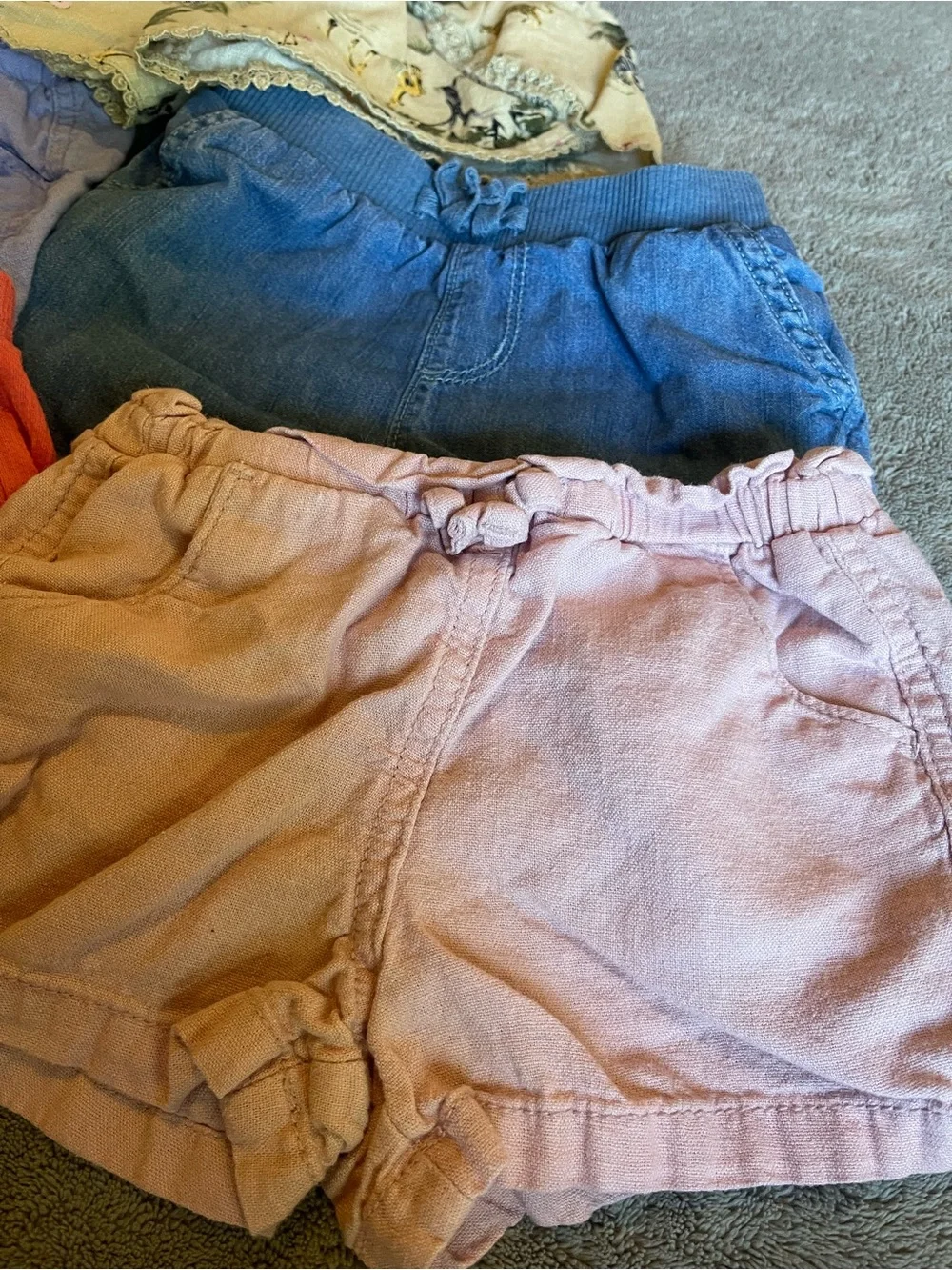 Old Navy Girls' Five-Pack Shorts - Yellow, Lavender, Denim Blue, Coral & Pink